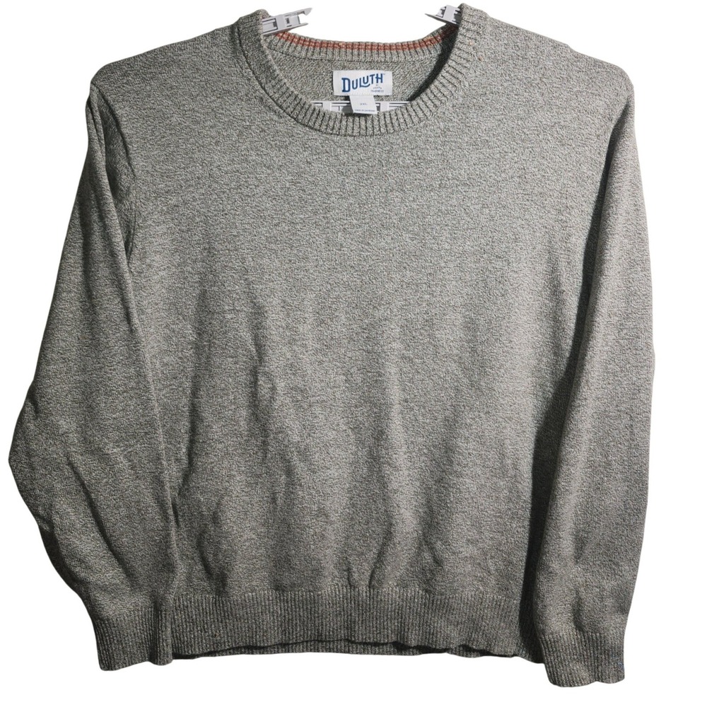 Duluth Trading Co Mens 2XL Gray‎ Marled Cotton Blend Crewneck Sweater 57706